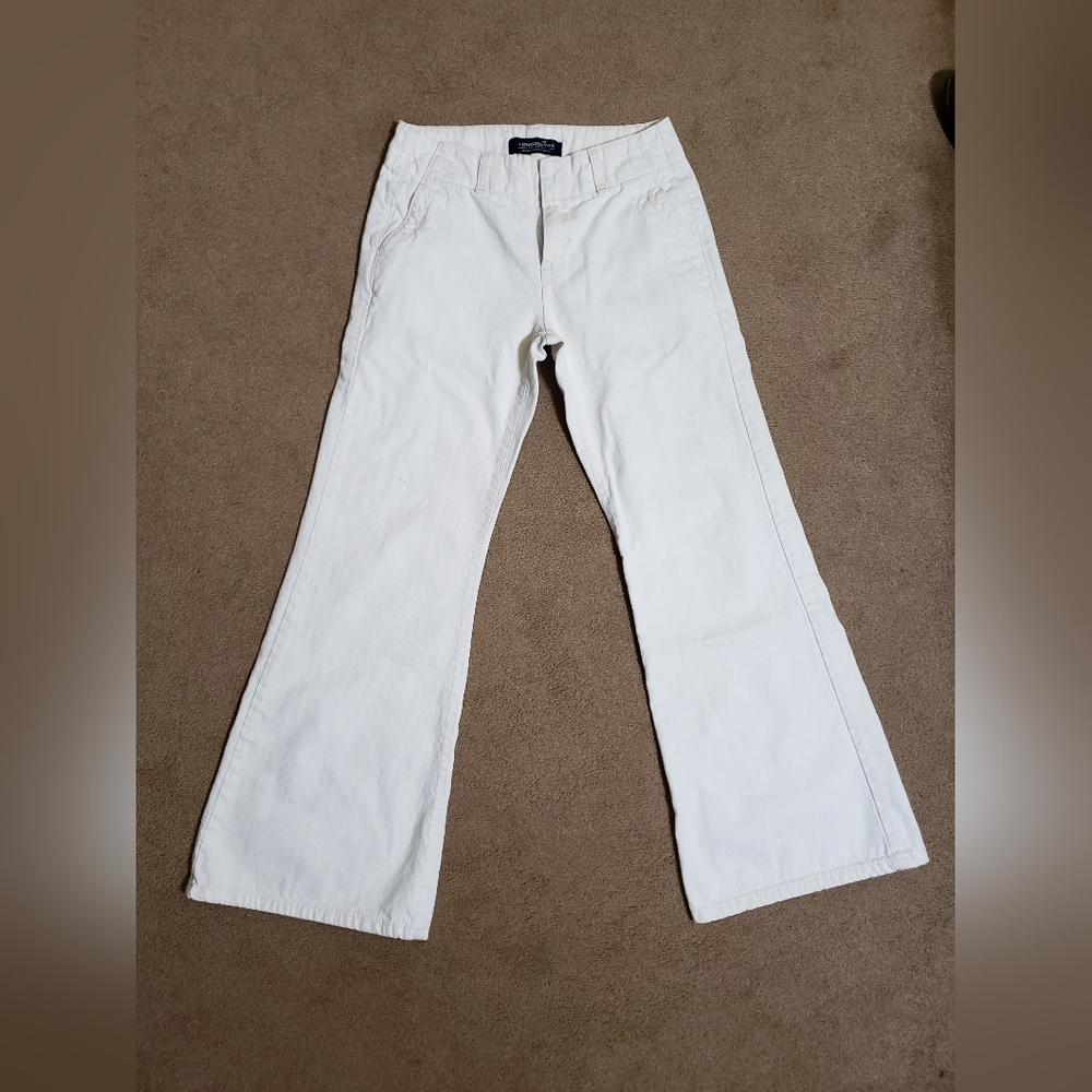 LONDONJEAN White Flare Wide-Leg Jeans